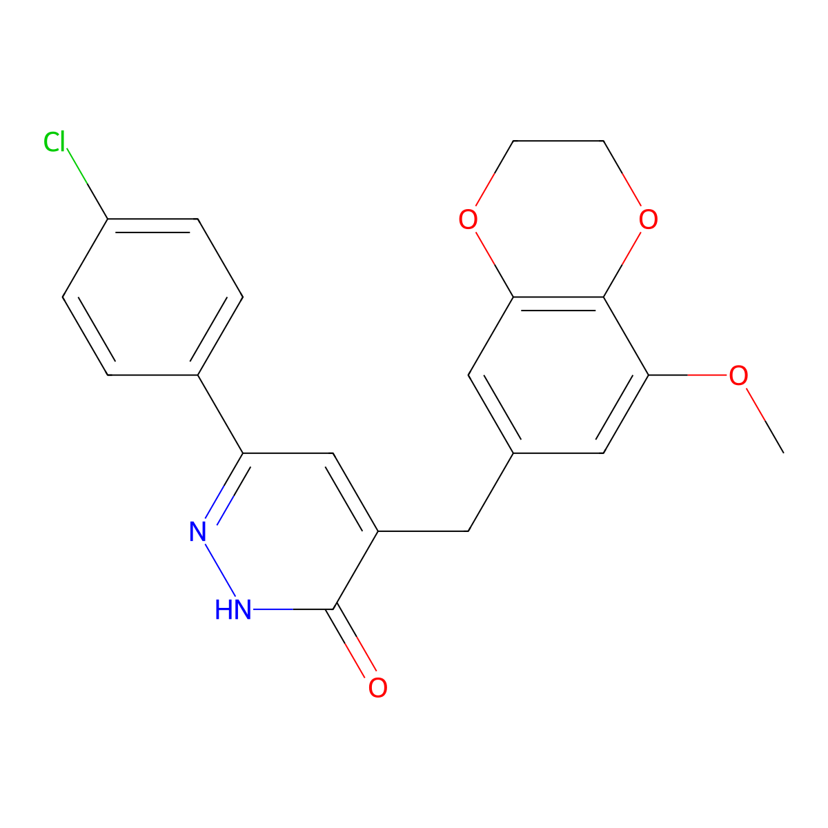 6-(4-Chlorophenyl)-4-[(8-methoxy-2,3-dihydro-1,4-benzodioxin-6-yl)methyl]pyridazin-3-ol molecular structure, CAS 1401542-37-7