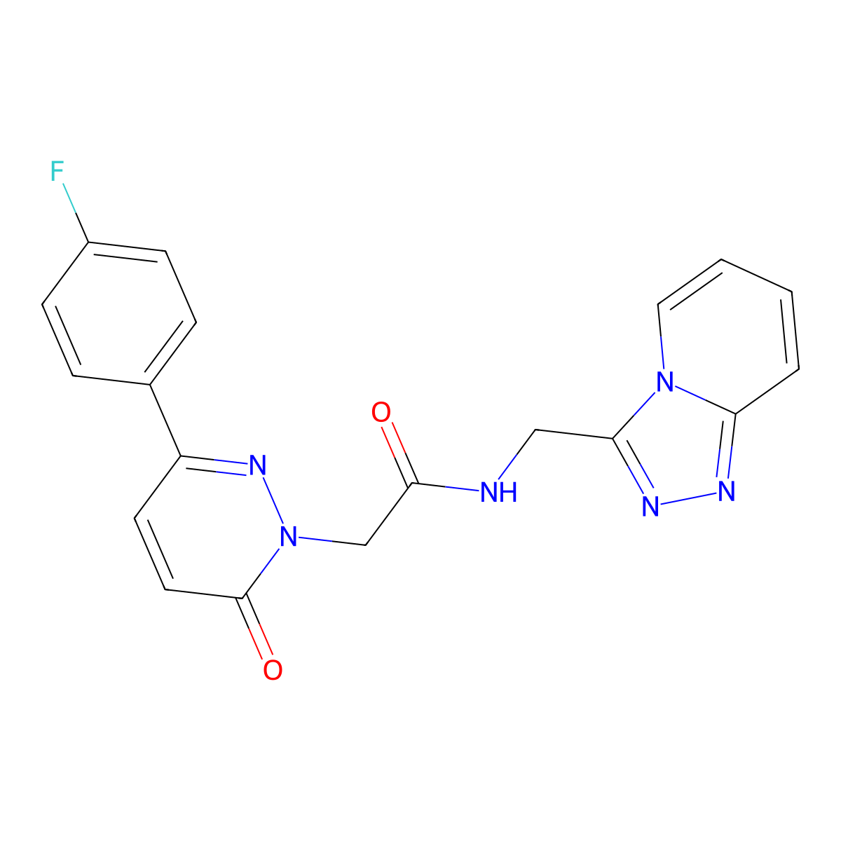2-[3-(4-fluorophenyl)-6-oxopyridazin-1(6H)-yl]-N-([1,2,4]triazolo[4,3-a]pyridin-3-ylmethyl)acetamide molecular structure, CAS 1401542-43-5