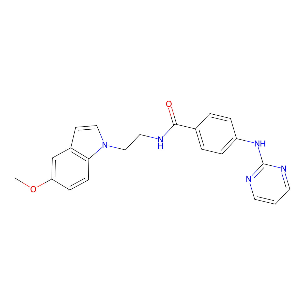 N-[2-(5-methoxy-1H-indol-1-yl)ethyl]-4-(pyrimidin-2-ylamino)benzamide molecular structure, CAS 1401542-56-0