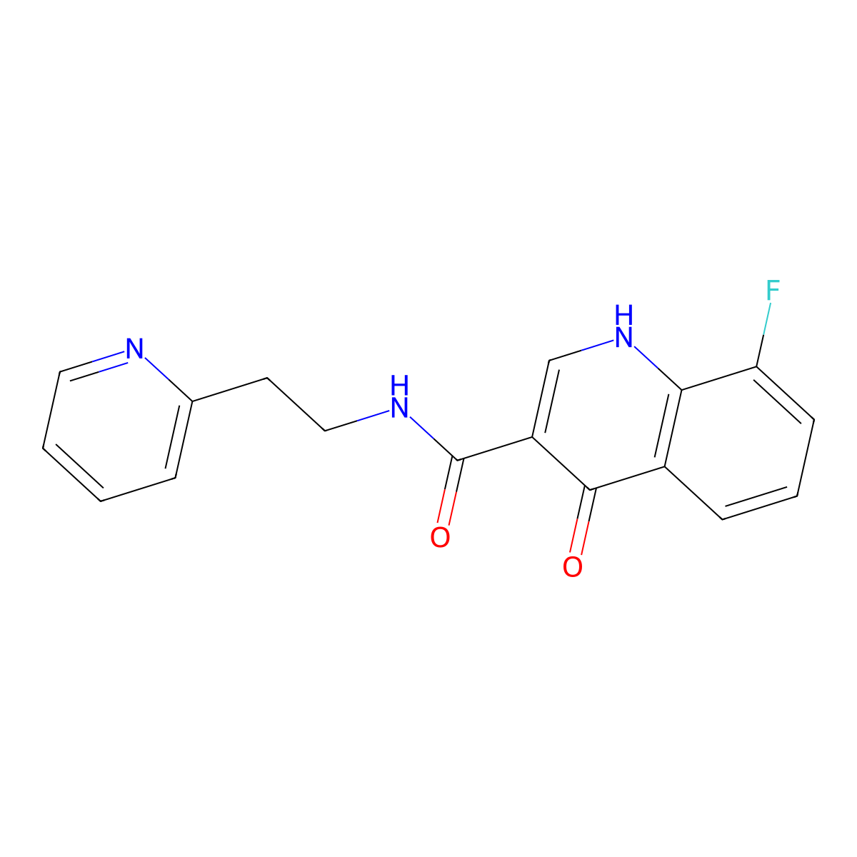8-fluoro-4-hydroxy-N-[2-(2-pyridyl)ethyl]-3-quinolinecarboxamide molecular structure, CAS 1401542-64-0
