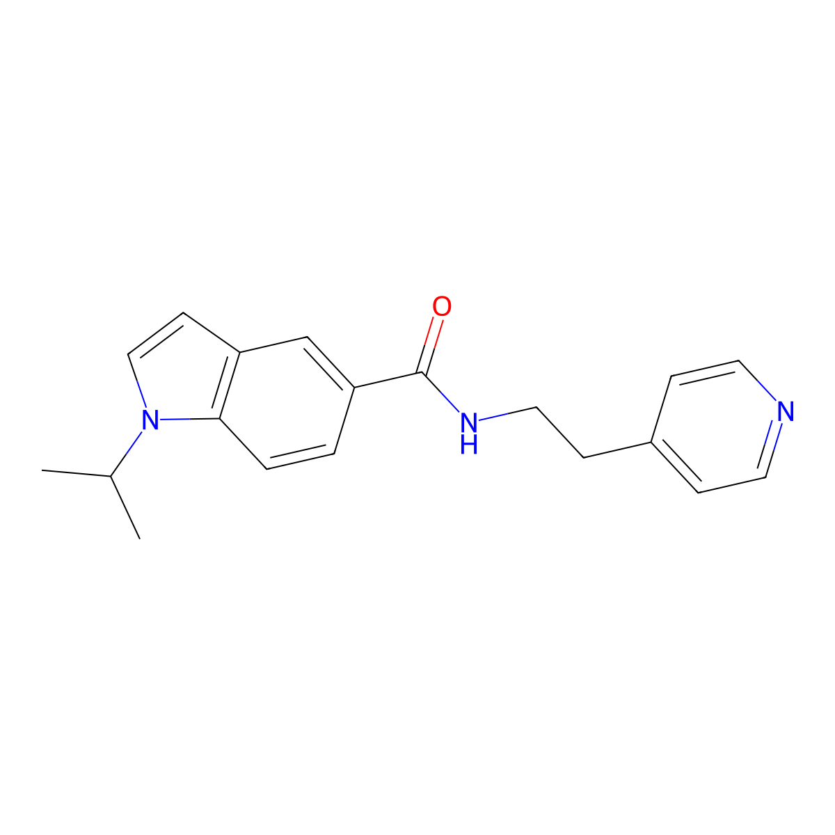 1-isopropyl-N-[2-(4-pyridyl)ethyl]-1H-indole-5-carboxamide molecular structure, CAS 1401542-73-1