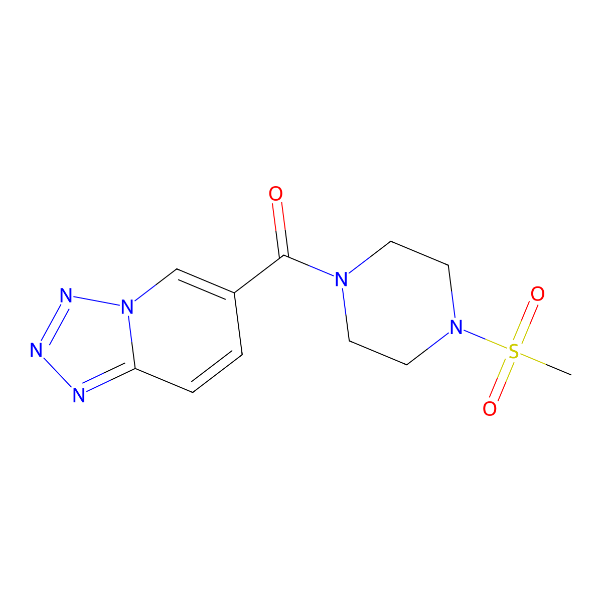 [4-(Methylsulfonyl)piperazin-1-yl](tetrazolo[1,5-a]pyridin-6-yl)methanone molecular structure, CAS 1401542-77-5