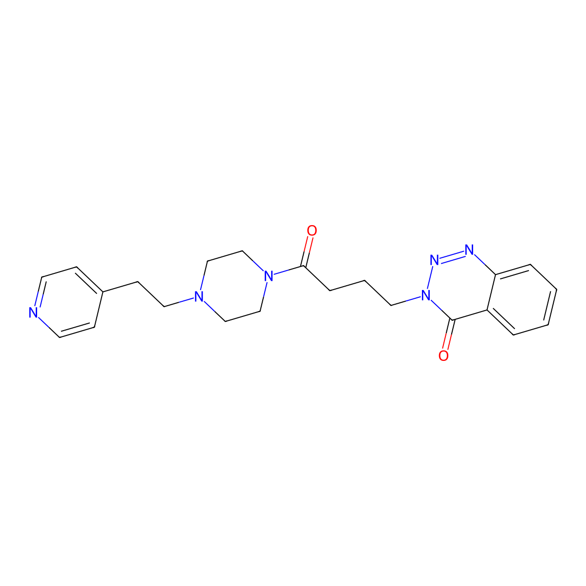 3-(4-oxo-4-{4-[2-(4-pyridyl)ethyl]piperazino}butyl)-1,2,3-benzotriazin-4(3H)-one molecular structure, CAS 1401542-91-3