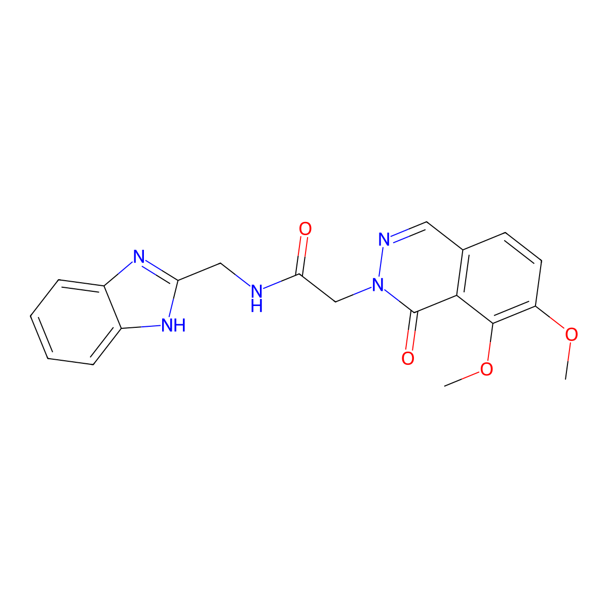 N-(1H-benzimidazol-2-ylmethyl)-2-(7,8-dimethoxy-1-oxophthalazin-2(1H)-yl)acetamide molecular structure, CAS 1401542-93-5