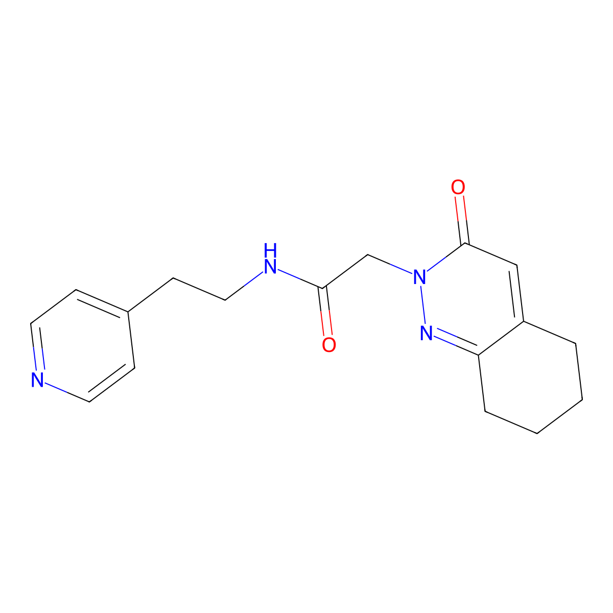 2-[3-oxo-5,6,7,8-tetrahydro-2(3H)-cinnolinyl]-N-[2-(4-pyridyl)ethyl]acetamide molecular structure, CAS 1401543-08-5