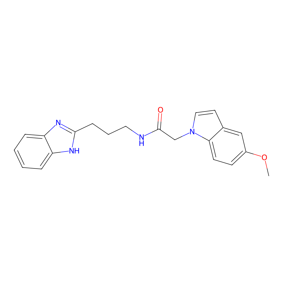N-[3-(1H-benzimidazol-2-yl)propyl]-2-(5-methoxy-1H-indol-1-yl)acetamide molecular structure, CAS 1401543-37-0