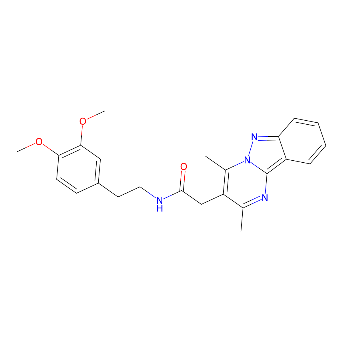 N-(3,4-dimethoxyphenethyl)-2-(2,4-dimethylpyrimido[1,2-b]indazol-3-yl)acetamide molecular structure, CAS 1401543-42-7