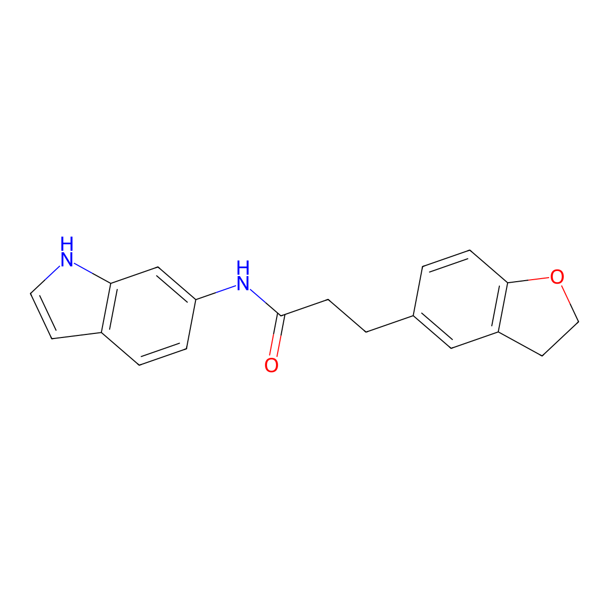 3-(2,3-dihydro-1-benzofuran-5-yl)-N-(1H-indol-6-yl)propanamide molecular structure, CAS 1401543-46-1