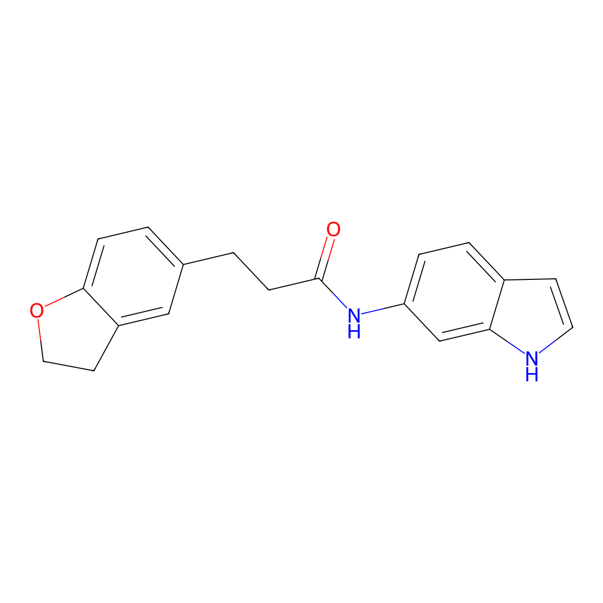 3-(2,3-dihydro-1-benzofuran-5-yl)-N-(1H-indol-6-yl)propanamide molecular structure, CAS 1401543-46-1