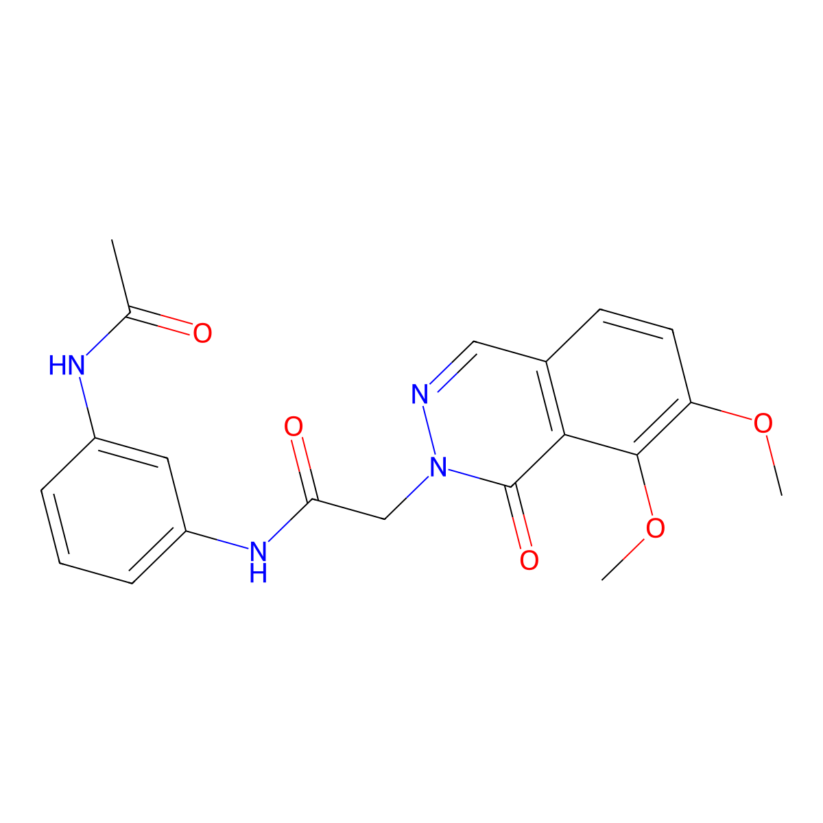 N-[3-(acetylamino)phenyl]-2-(7,8-dimethoxy-1-oxophthalazin-2(1H)-yl)acetamide molecular structure, CAS 1401543-85-8
