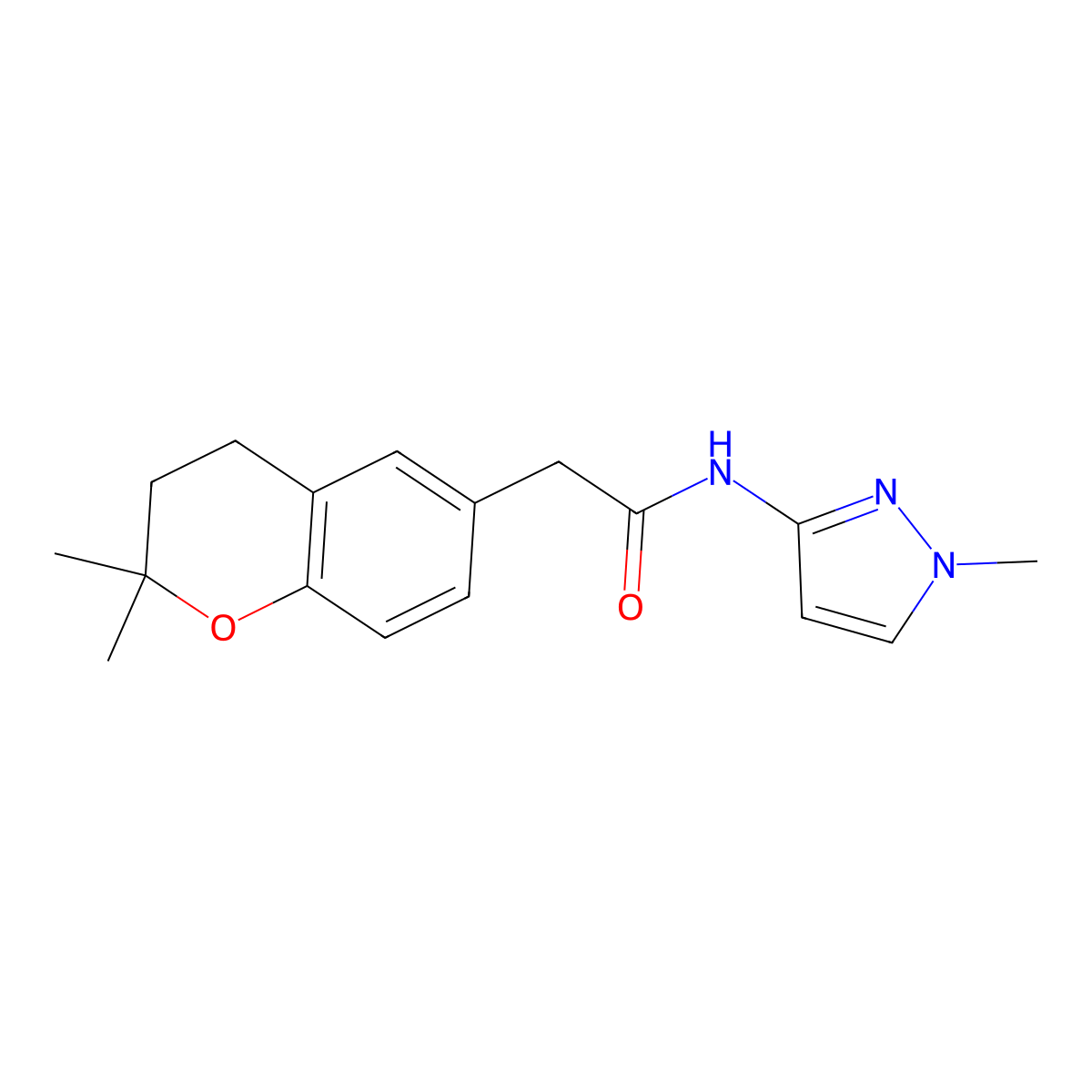 2-(2,2-dimethyl-3,4-dihydro-2H-chromen-6-yl)-N-(1-methyl-1H-pyrazol-3-yl)acetamide molecular structure, CAS 1401543-90-5