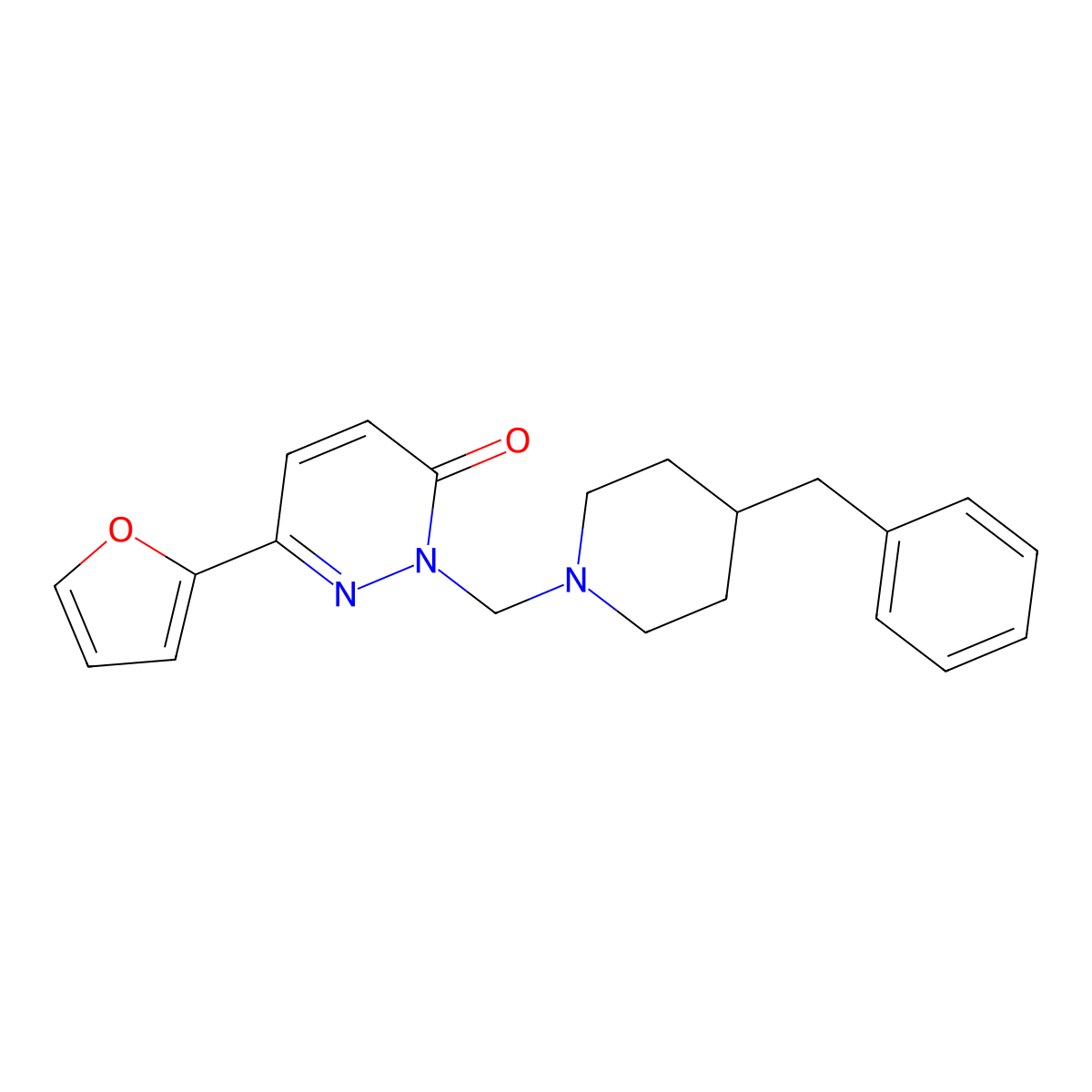2-[(4-benzylpiperidin-1-yl)methyl]-6-(furan-2-yl)pyridazin-3(2H)-one molecular structure, CAS 1401544-12-4