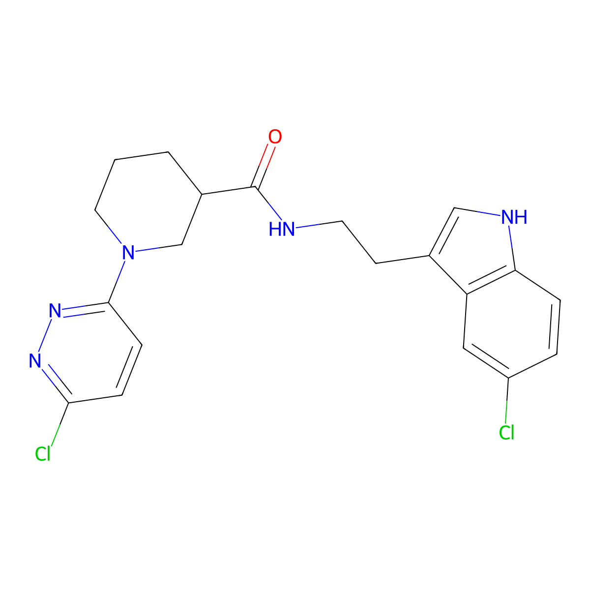 N-(2-(5-chloro-1H-indol-3-yl)ethyl)-1-(6-chloropyridazin-3-yl)piperidine-3-carboxamide molecular structure, CAS 1401544-14-6