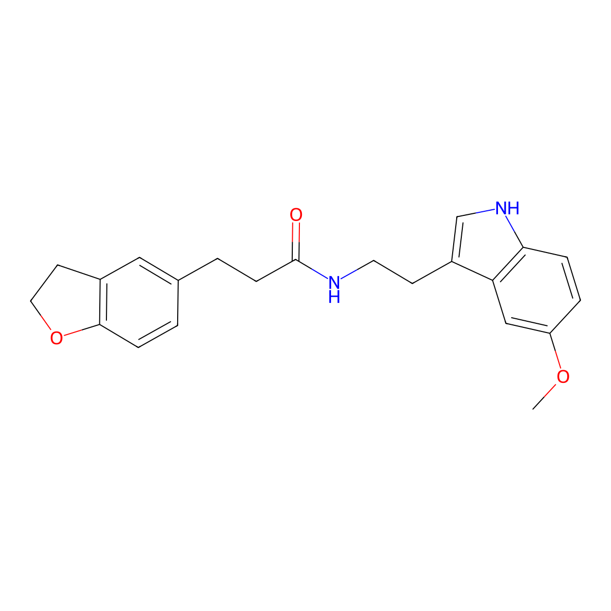 3-(2,3-dihydro-1-benzofuran-5-yl)-N-[2-(5-methoxy-1H-indol-3-yl)ethyl]propanamide molecular structure, CAS 1401544-15-7