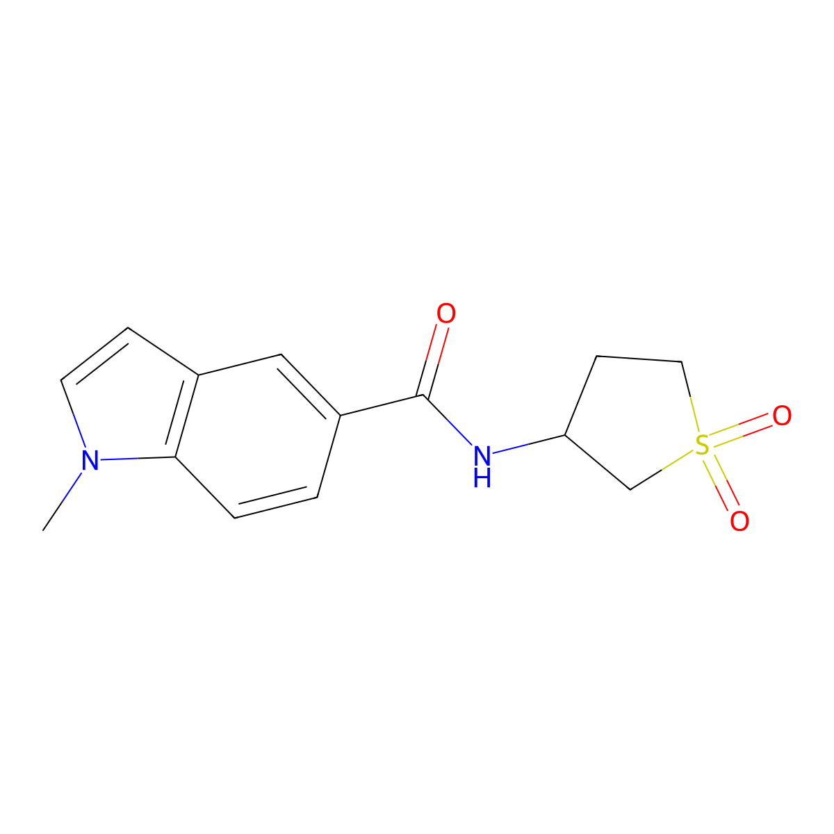 N-(1,1-dioxidotetrahydrothiophen-3-yl)-1-methyl-1H-indole-5-carboxamide molecular structure, CAS 1401544-21-5