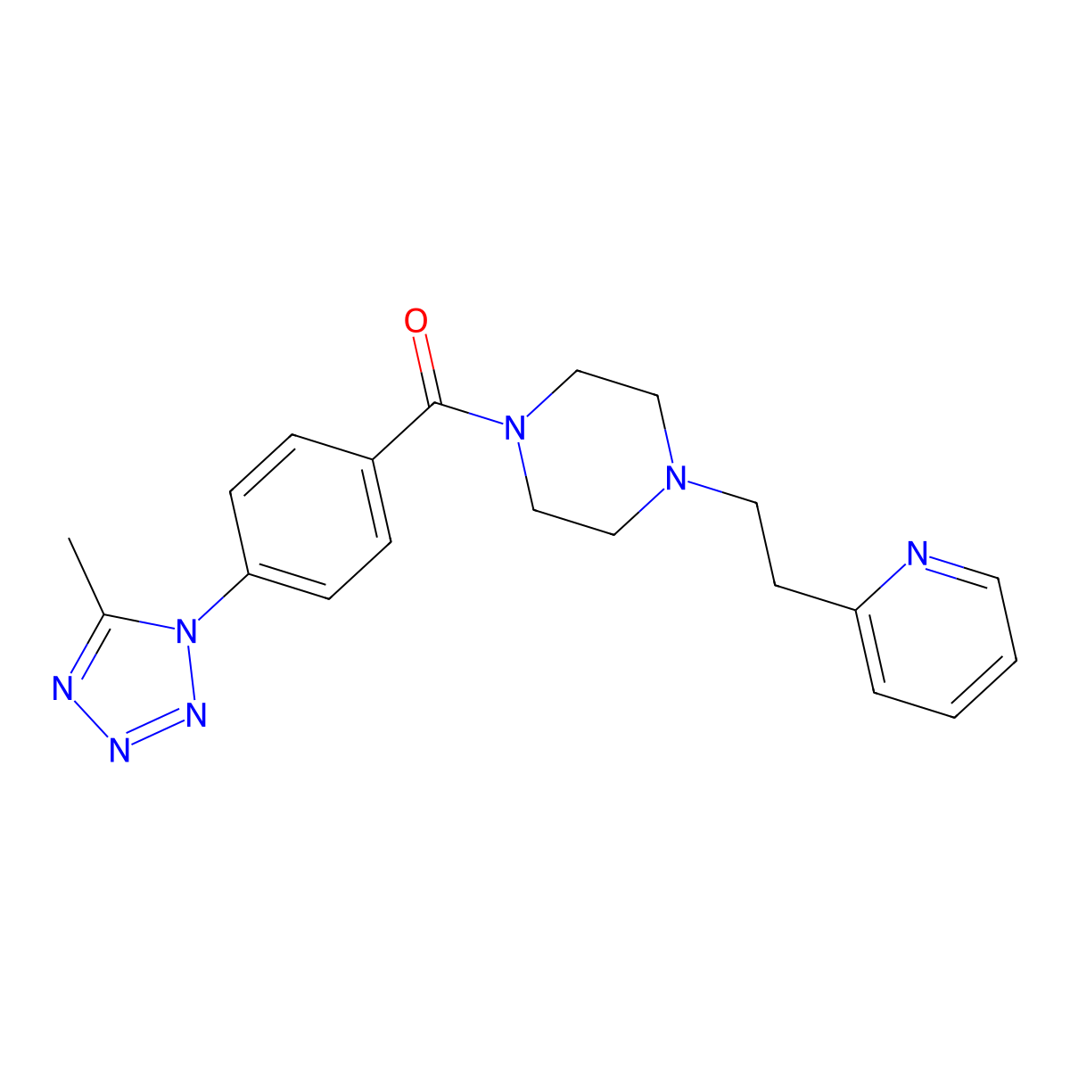 [4-(5-methyl-1H-tetrazol-1-yl)phenyl]{4-[2-(pyridin-2-yl)ethyl]piperazin-1-yl}methanone molecular structure, CAS 1401544-36-2