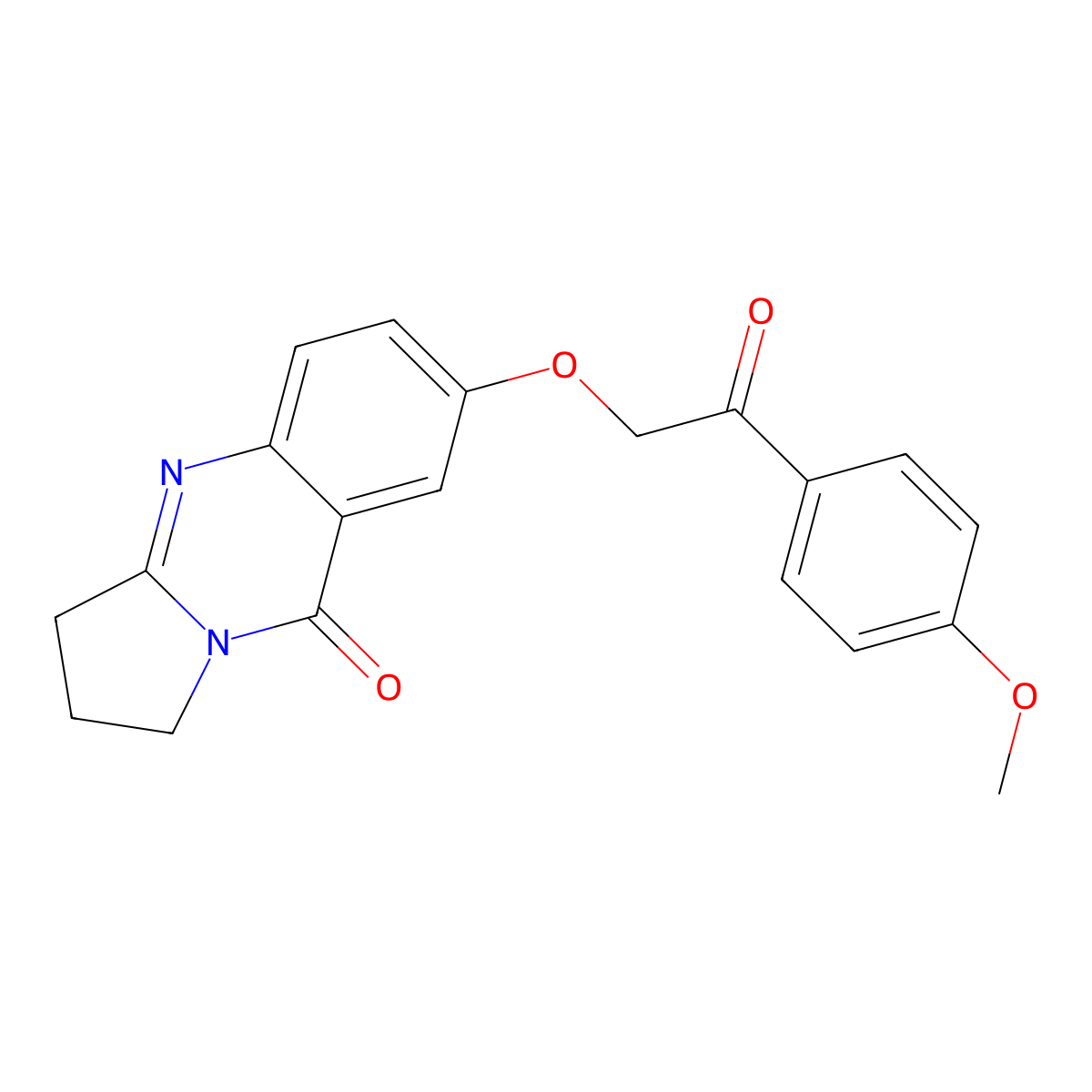 7-[2-(4-methoxyphenyl)-2-oxoethoxy]-2,3-dihydropyrrolo[2,1-b]quinazolin-9(1H)-one molecular structure, CAS 1401544-39-5