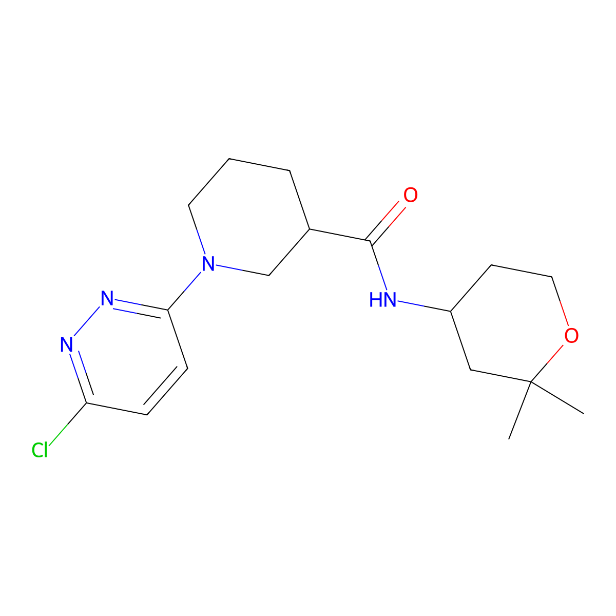 1-(6-chloropyridazin-3-yl)-N-(2,2-dimethyltetrahydro-2H-pyran-4-yl)piperidine-3-carboxamide molecular structure, CAS 1401544-57-7