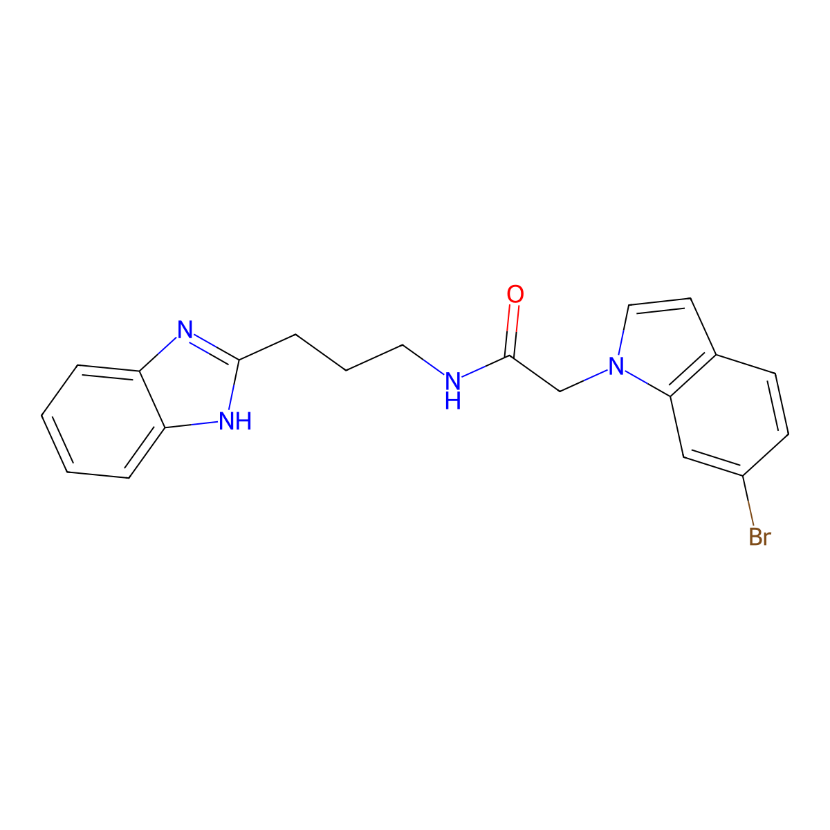 N-[3-(1H-benzimidazol-2-yl)propyl]-2-(6-bromo-1H-indol-1-yl)acetamide molecular structure, CAS 1401544-65-7