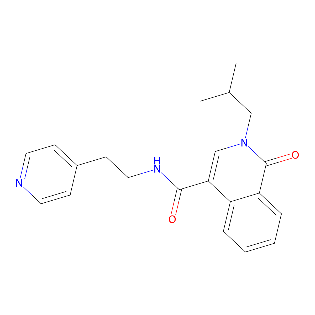 2-isobutyl-1-oxo-N-[2-(4-pyridyl)ethyl]-1,2-dihydro-4-isoquinolinecarboxamide molecular structure, CAS 1401544-78-2