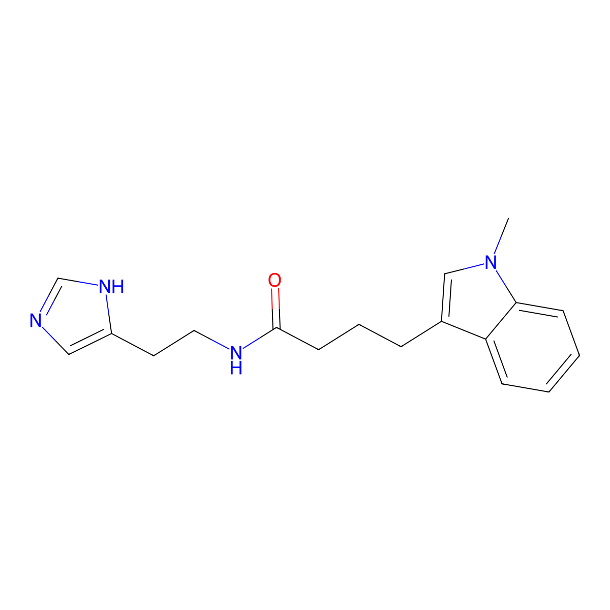 N-[2-(1H-imidazol-5-yl)ethyl]-4-(1-methyl-1H-indol-3-yl)butanamide molecular structure, CAS 1401544-80-6