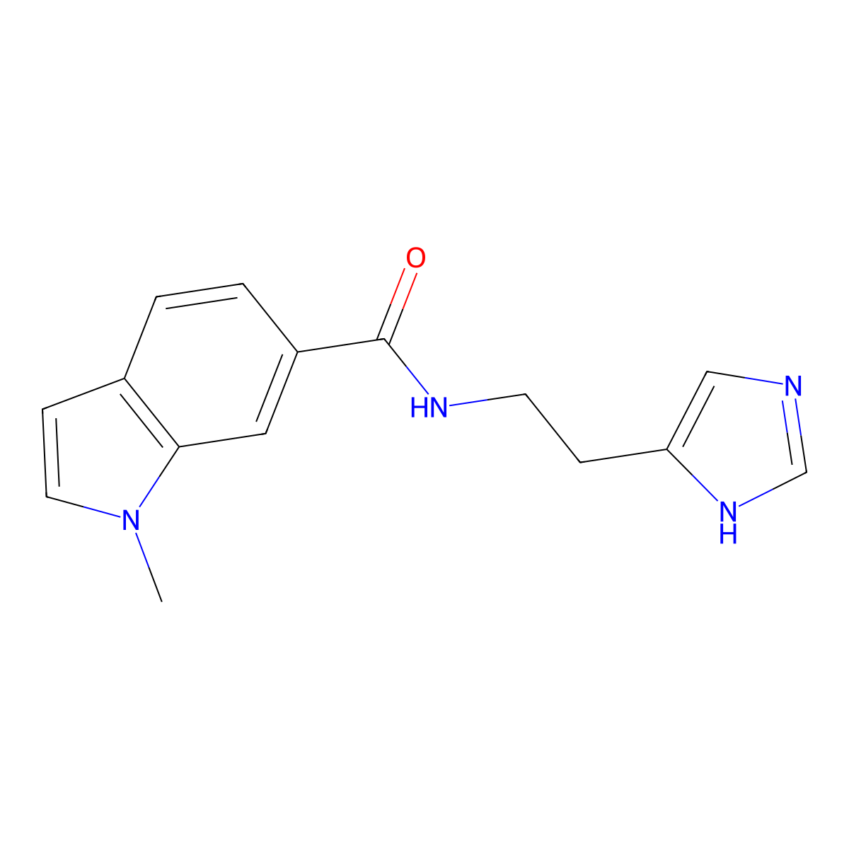N-[2-(1H-imidazol-4-yl)ethyl]-1-methyl-1H-indole-6-carboxamide molecular structure, CAS 1401544-89-5
