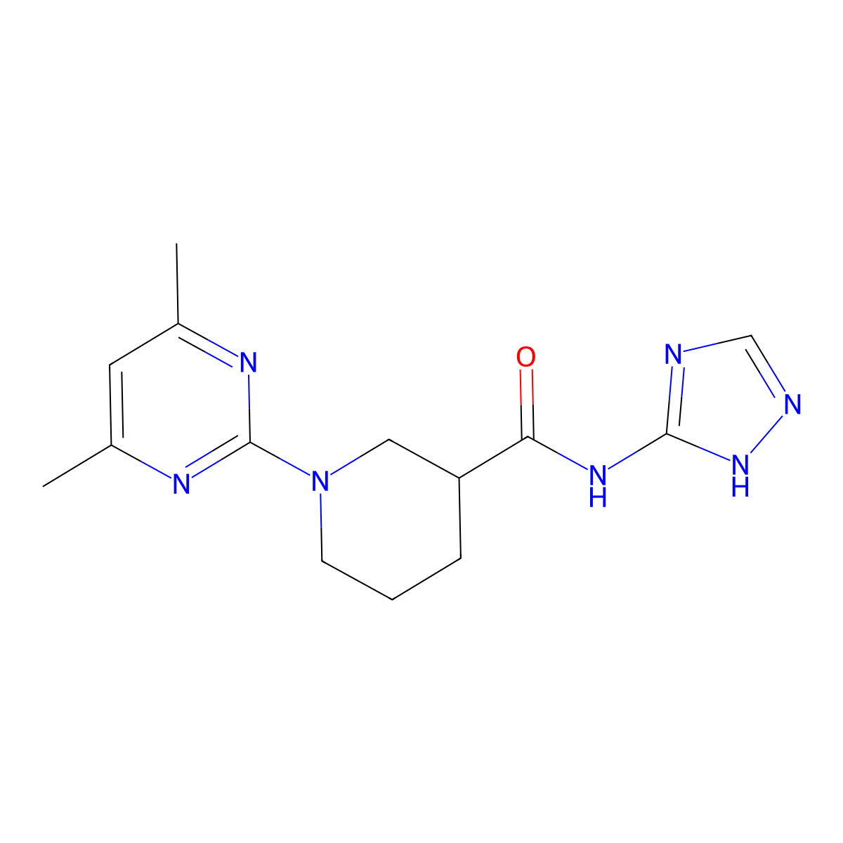 1-(4,6-dimethylpyrimidin-2-yl)-N-(4H-1,2,4-triazol-3-yl)piperidine-3-carboxamide molecular structure, CAS 1401556-25-9