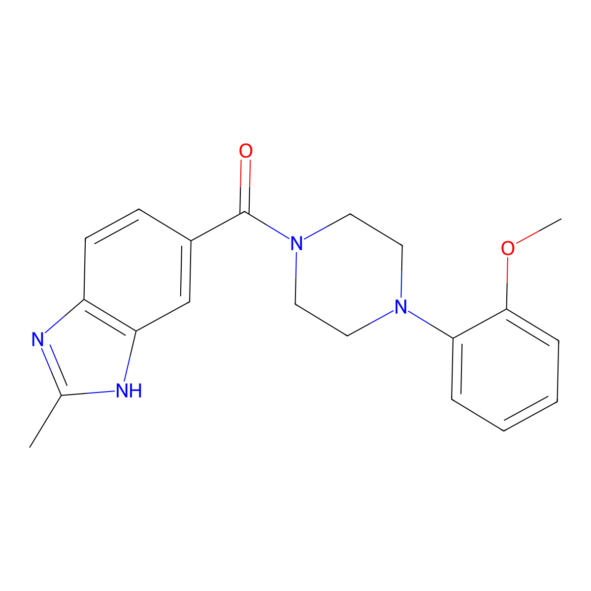 [4-(2-methoxyphenyl)piperazin-1-yl](2-methyl-1H-benzimidazol-6-yl)methanone molecular structure, CAS 1401556-26-0