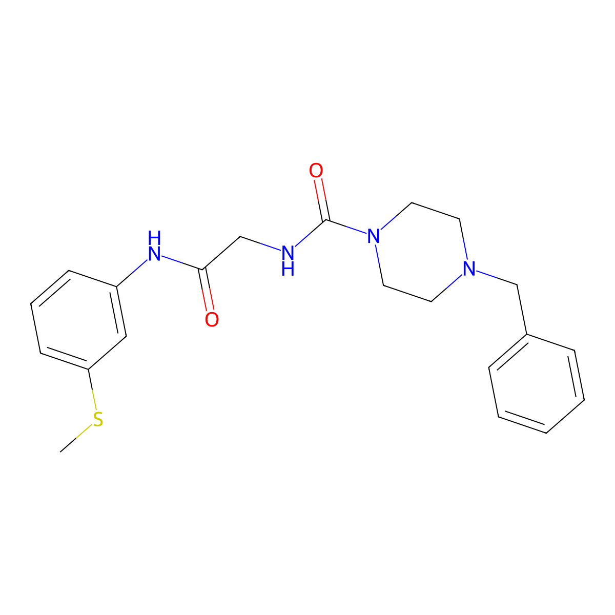 4-benzyl-N-(2-{[3-(methylsulfanyl)phenyl]amino}-2-oxoethyl)piperazine-1-carboxamide molecular structure, CAS 1401556-41-9