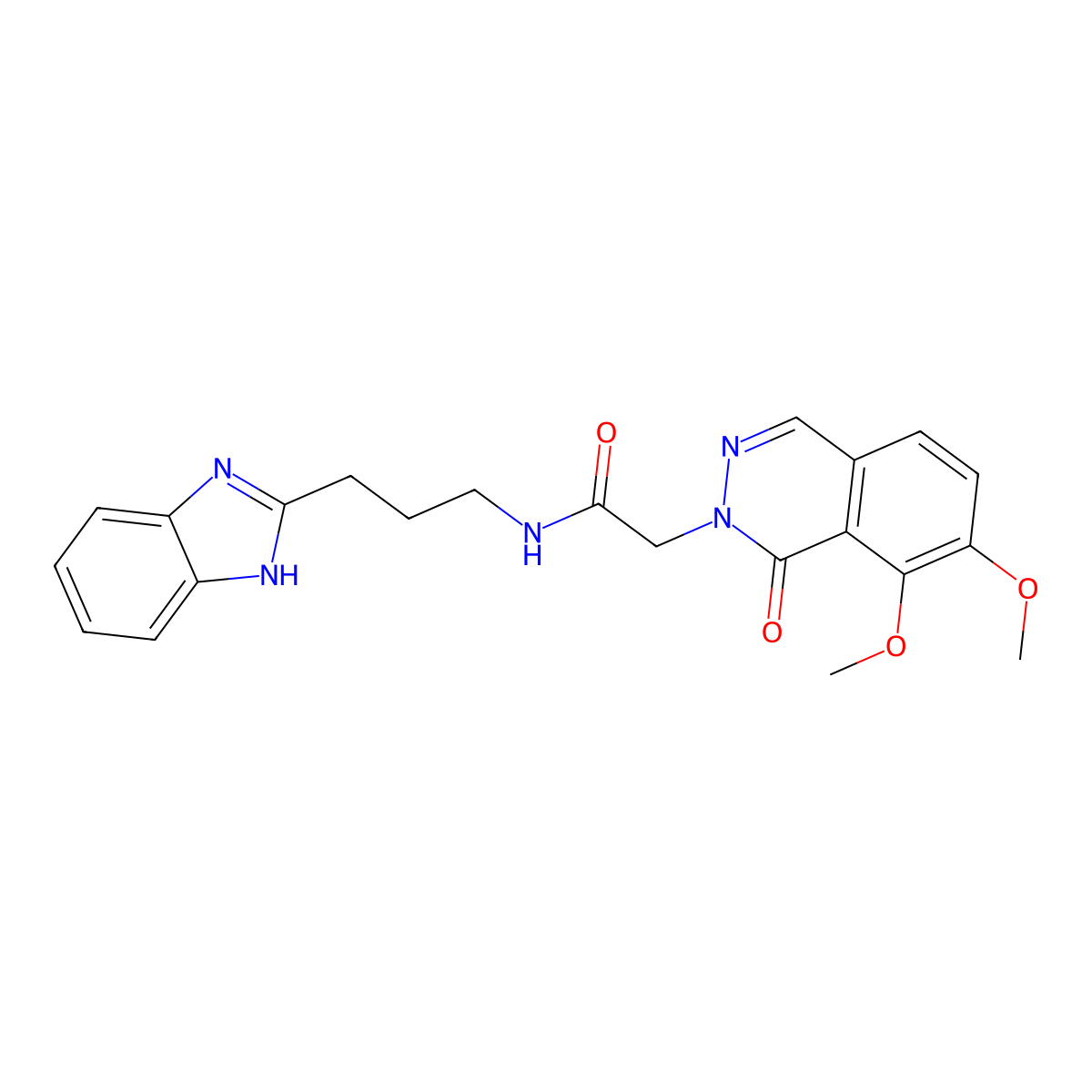 N-(3-(1H-benzo[d]imidazol-2-yl)propyl)-2-(7,8-dimethoxy-1-oxophthalazin-2(1H)-yl)acetamide molecular structure, CAS 1401556-62-4