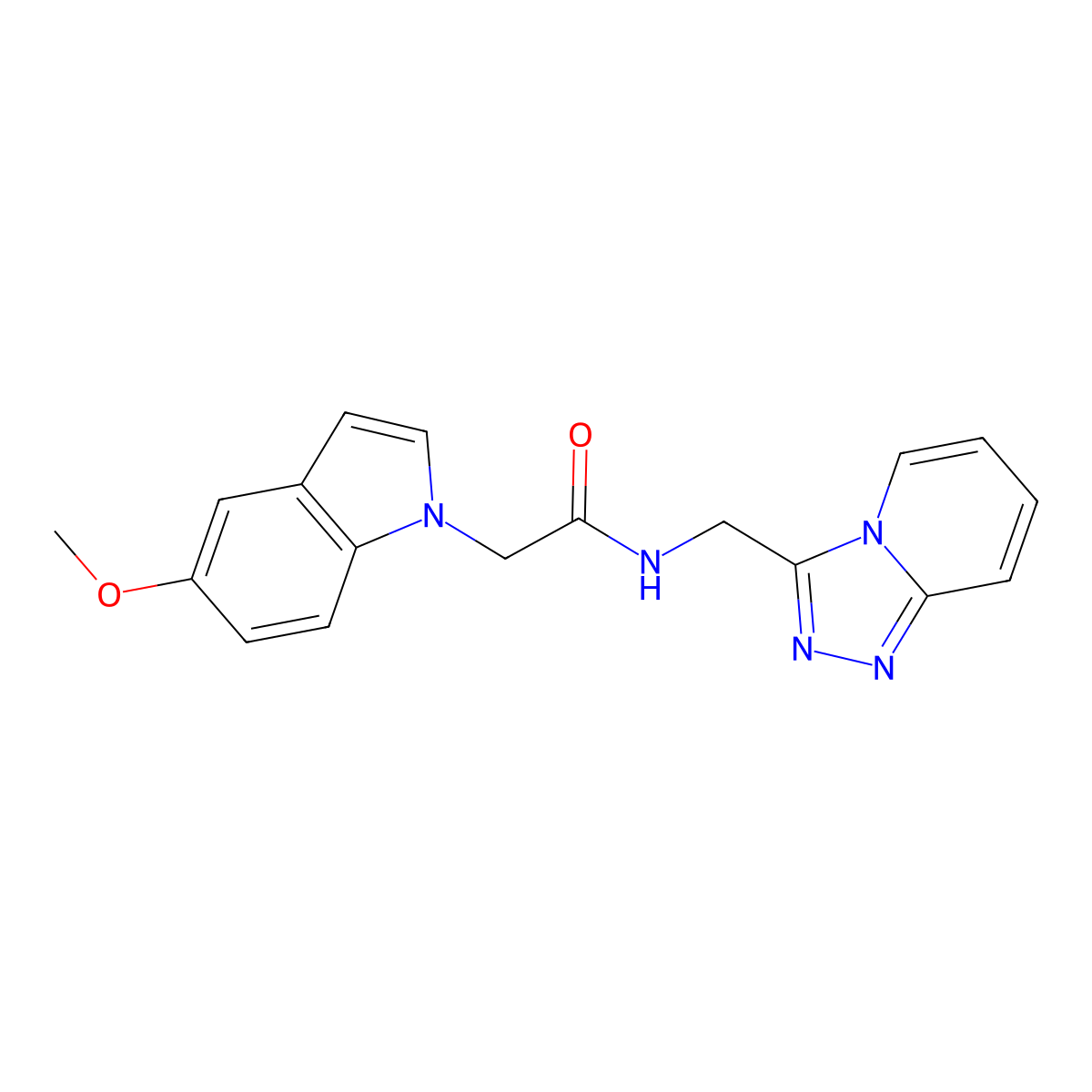 2-(5-methoxy-1H-indol-1-yl)-N-([1,2,4]triazolo[4,3-a]pyridin-3-ylmethyl)acetamide molecular structure, CAS 1401556-83-9