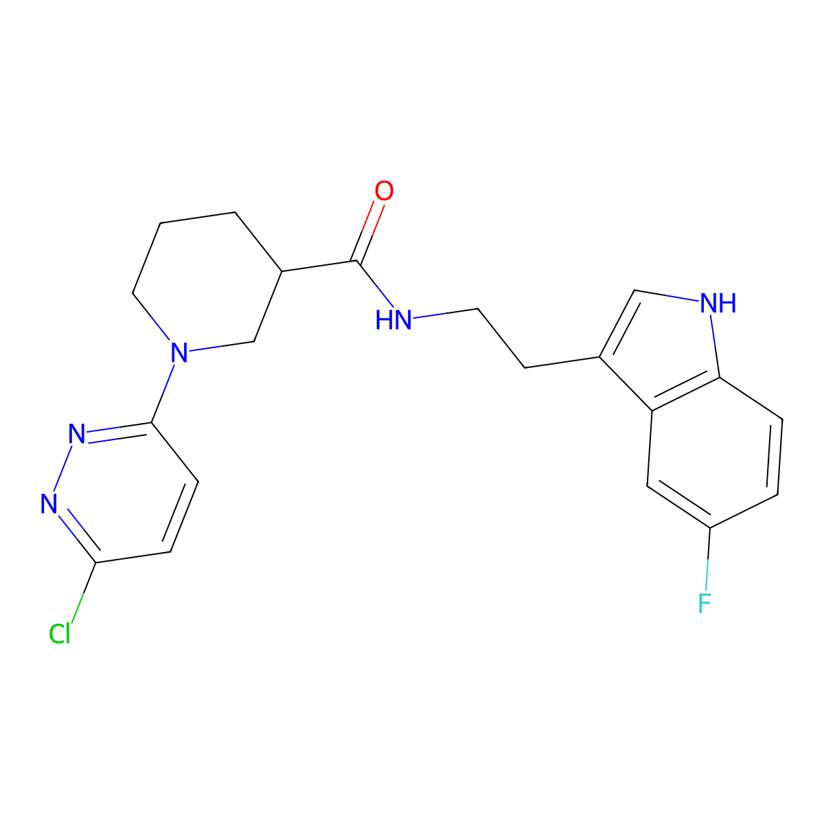 1-(6-chloropyridazin-3-yl)-N-(2-(5-fluoro-1H-indol-3-yl)ethyl)piperidine-3-carboxamide molecular structure, CAS 1401556-99-7