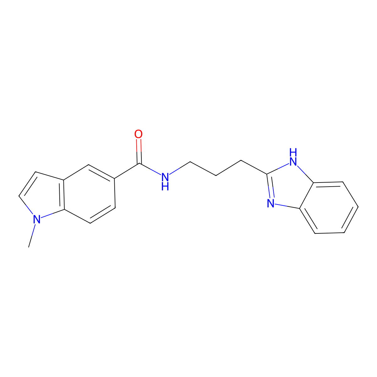 N-[3-(1H-benzimidazol-2-yl)propyl]-1-methyl-1H-indole-5-carboxamide molecular structure, CAS 1401557-04-7