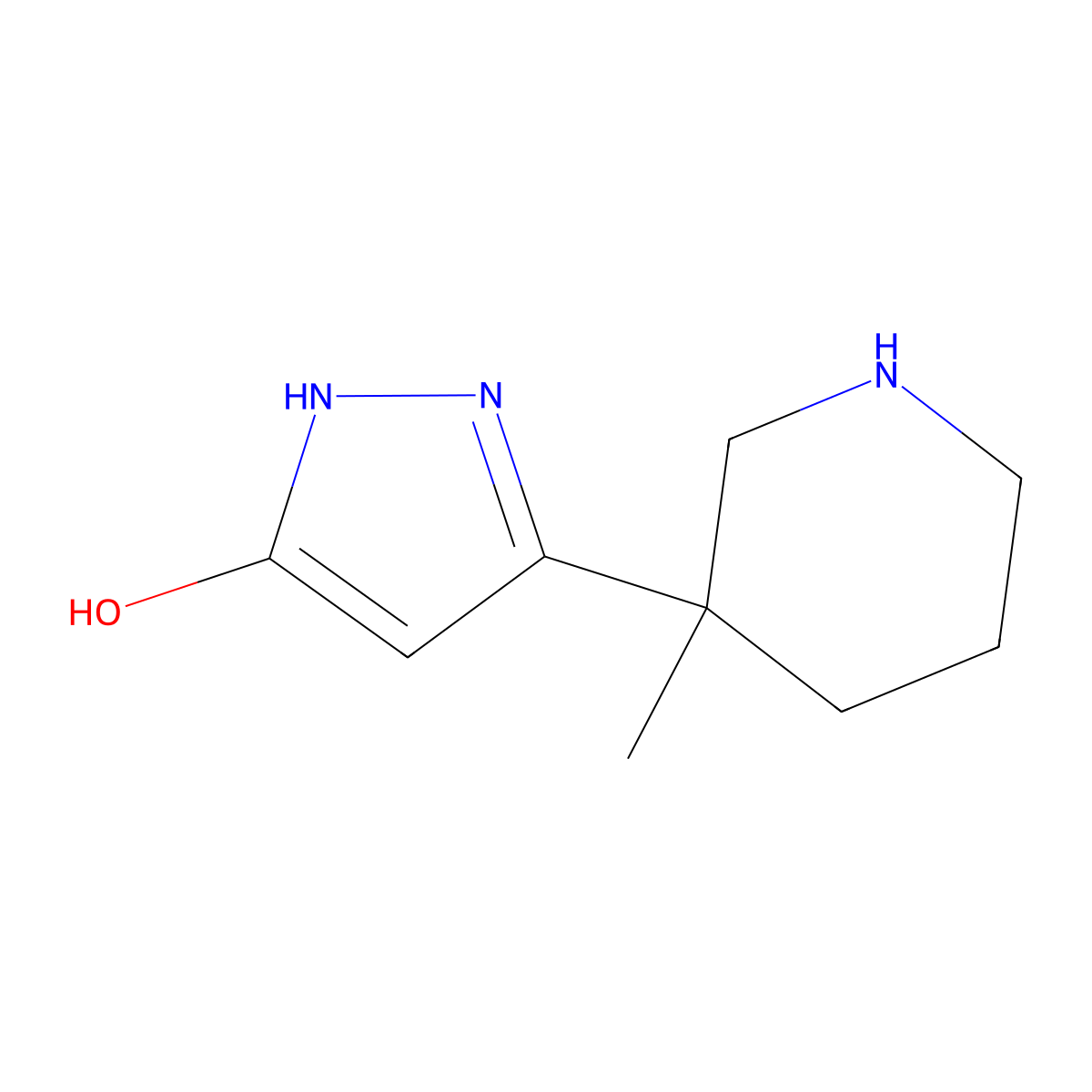 5-(3-Methylpiperidin-3-yl)-1H-pyrazol-3(2H)-one molecular structure, CAS 1401557-07-0
