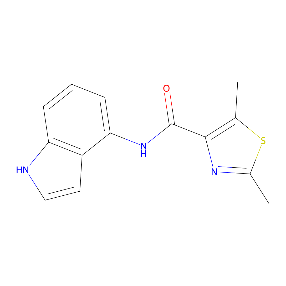 N-(1H-indol-4-yl)-2,5-dimethyl-1,3-thiazole-4-carboxamide molecular structure, CAS 1401557-12-7