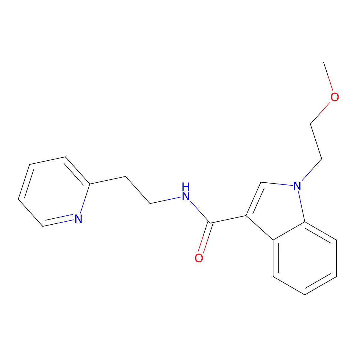 1-(2-methoxyethyl)-N-[2-(2-pyridyl)ethyl]-1H-indole-3-carboxamide molecular structure, CAS 1401557-63-8