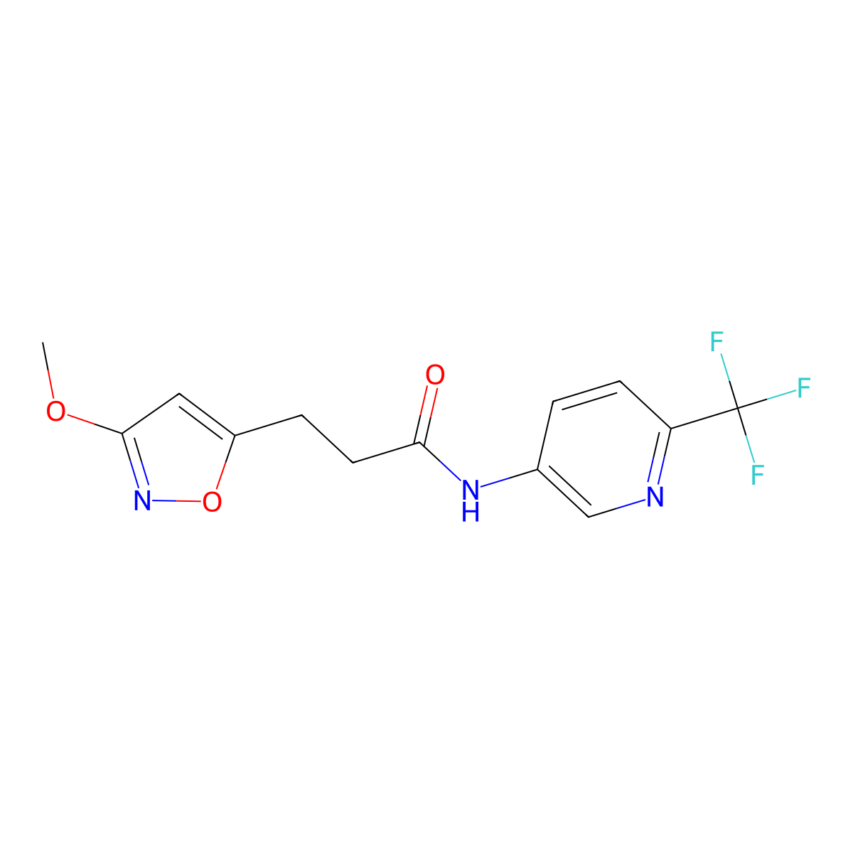 3-(3-methoxy-1,2-oxazol-5-yl)-N-[6-(trifluoromethyl)pyridin-3-yl]propanamide molecular structure, CAS 1401557-64-9