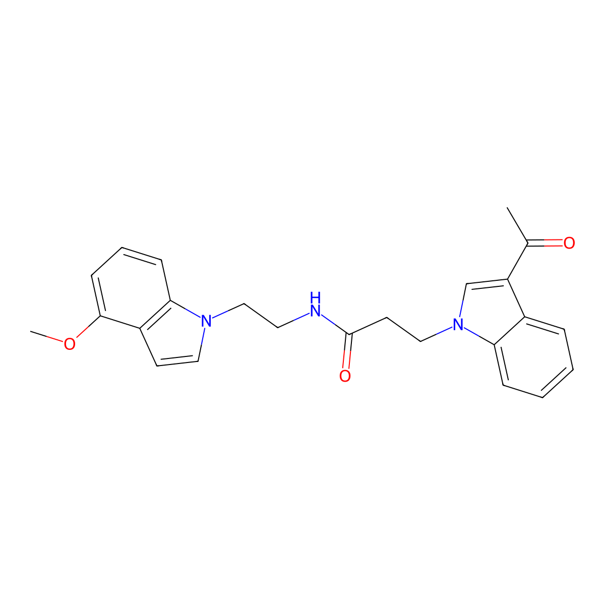 3-(3-acetyl-1H-indol-1-yl)-N-[2-(4-methoxy-1H-indol-1-yl)ethyl]propanamide molecular structure, CAS 1401557-69-4