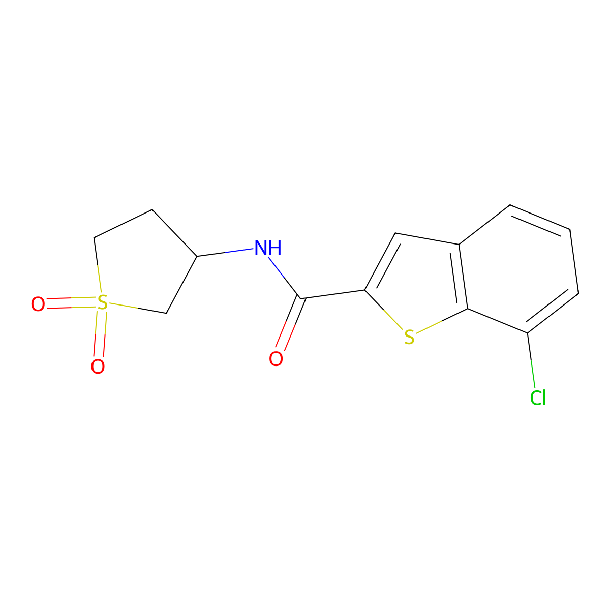 7-chloro-N-(1,1-dioxidotetrahydrothiophen-3-yl)-1-benzothiophene-2-carboxamide molecular structure, CAS 1401557-85-4
