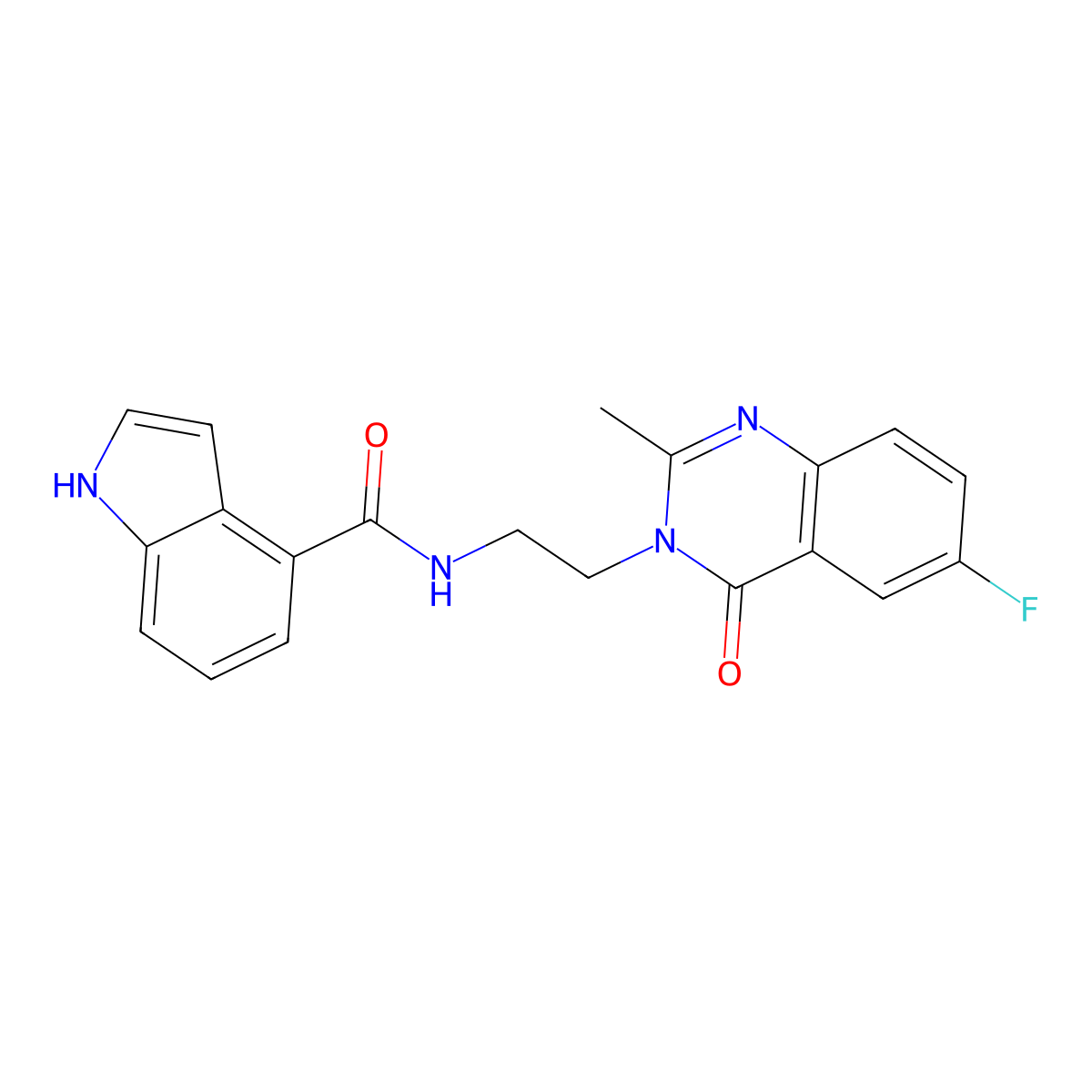 N-[2-(6-fluoro-2-methyl-4-oxoquinazolin-3(4H)-yl)ethyl]-1H-indole-4-carboxamide molecular structure, CAS 1401557-88-7