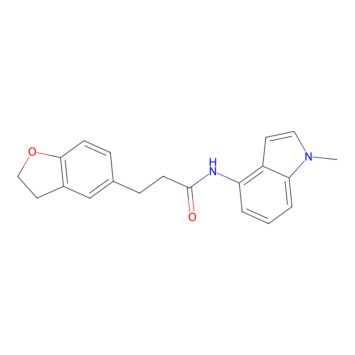 3-(2,3-dihydro-1-benzofuran-5-yl)-N-(1-methyl-1H-indol-4-yl)propanamide molecular structure, CAS 1401558-23-3