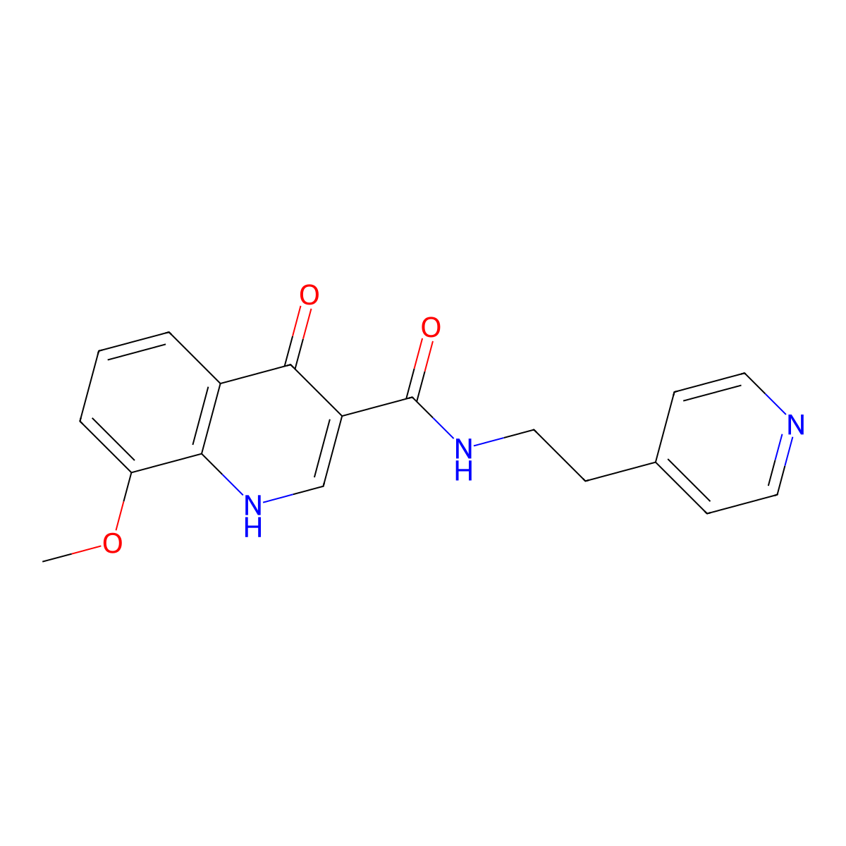 4-hydroxy-8-methoxy-N-[2-(4-pyridyl)ethyl]-3-quinolinecarboxamide molecular structure, CAS 1401558-27-7
