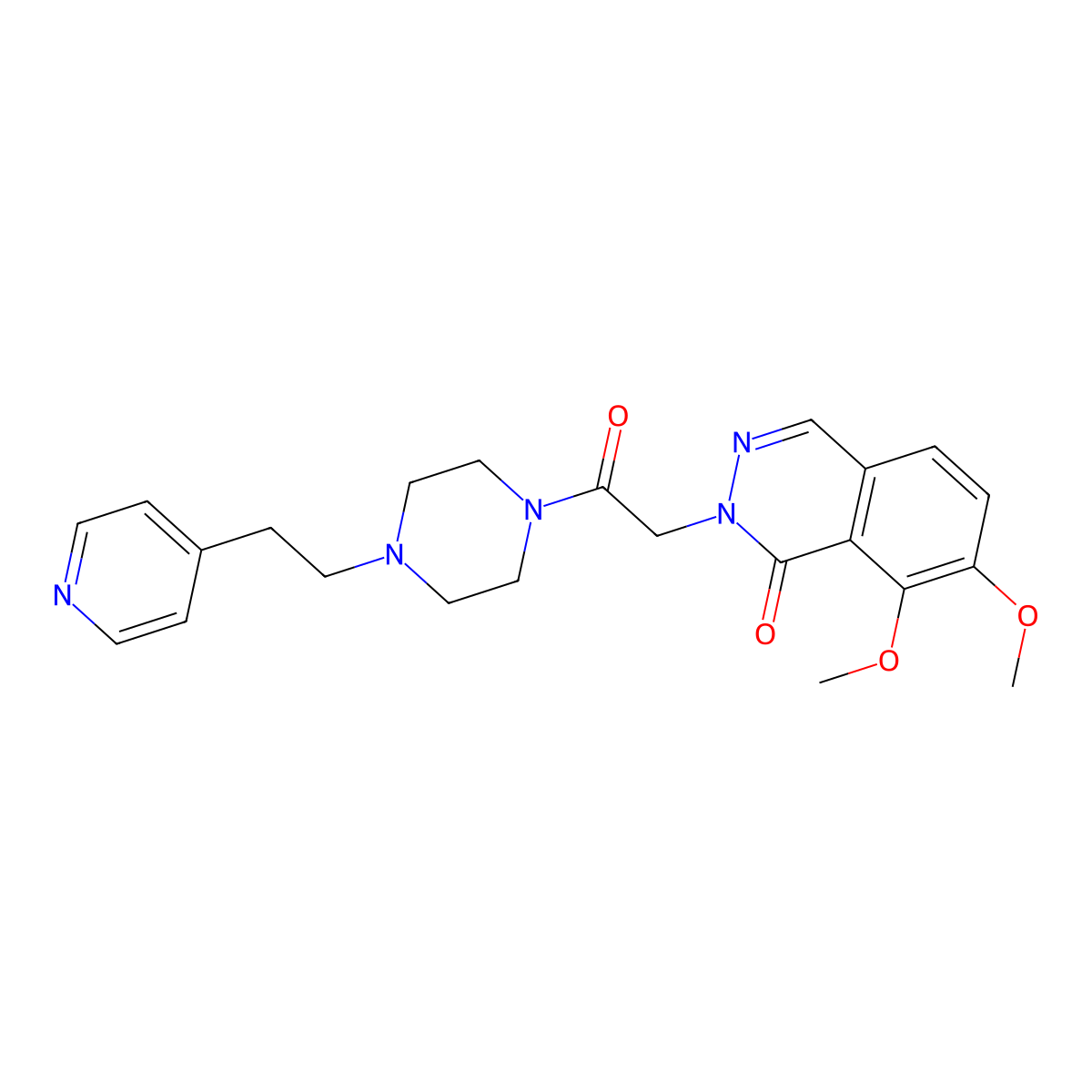 7,8-dimethoxy-2-(2-oxo-2-{4-[2-(4-pyridyl)ethyl]piperazino}ethyl)-1(2H)-phthalazinone molecular structure, CAS 1401558-40-4