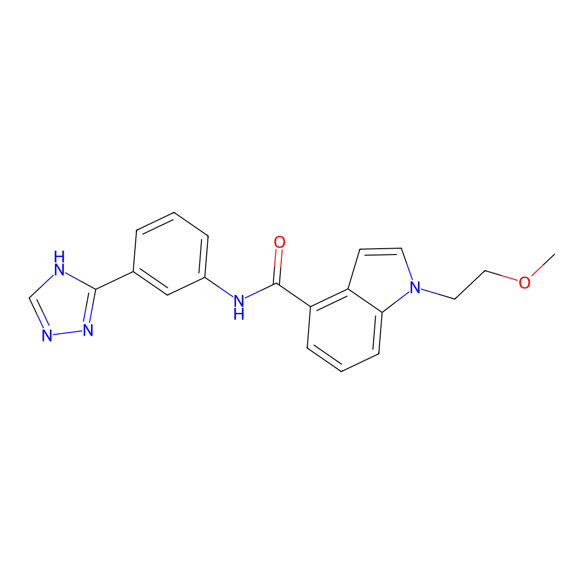 1-(2-methoxyethyl)-N-[3-(4H-1,2,4-triazol-3-yl)phenyl]-1H-indole-4-carboxamide molecular structure, CAS 1401559-13-4