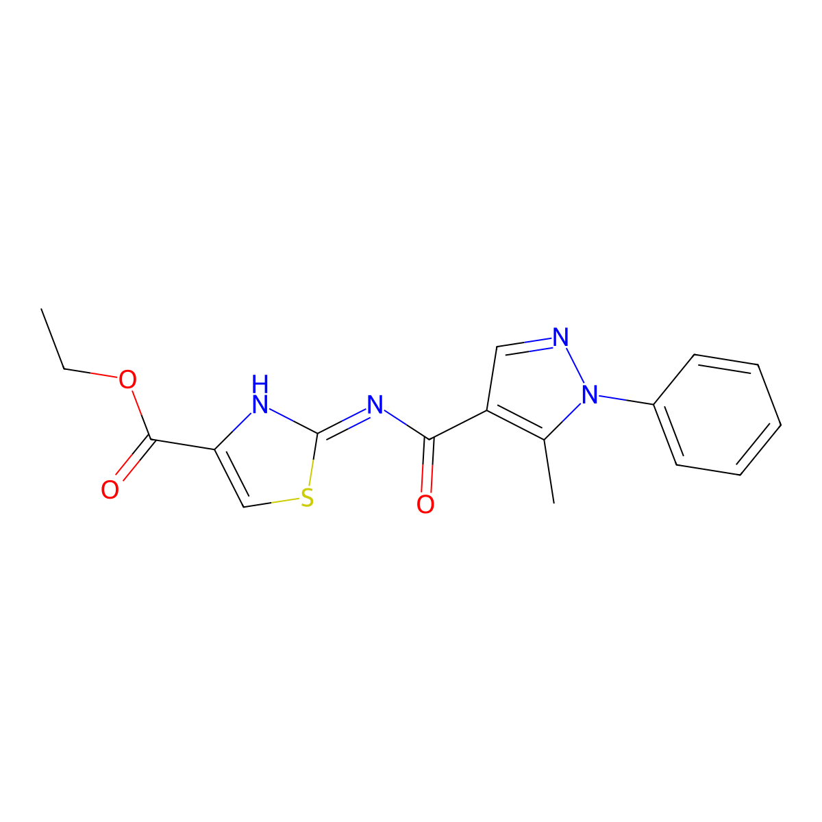 ethyl 2-{[(5-methyl-1-phenyl-1H-pyrazol-4-yl)carbonyl]amino}-1,3-thiazole-4-carboxylate molecular structure, CAS 1401559-20-3