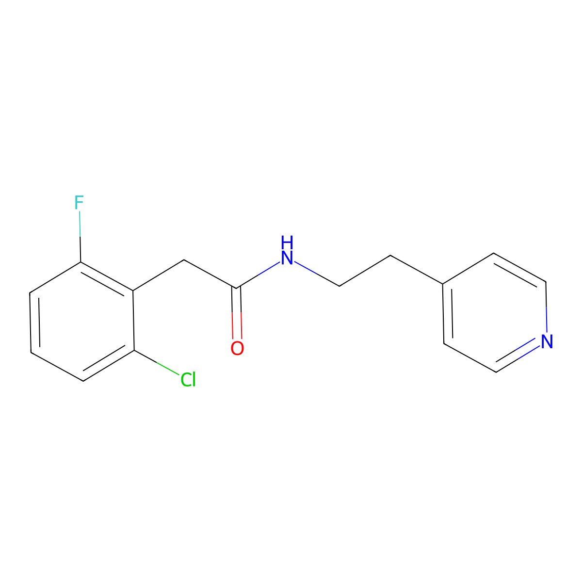 2-(2-chloro-6-fluorophenyl)-N-[2-(4-pyridyl)ethyl]acetamide molecular structure, CAS 1401559-26-9
