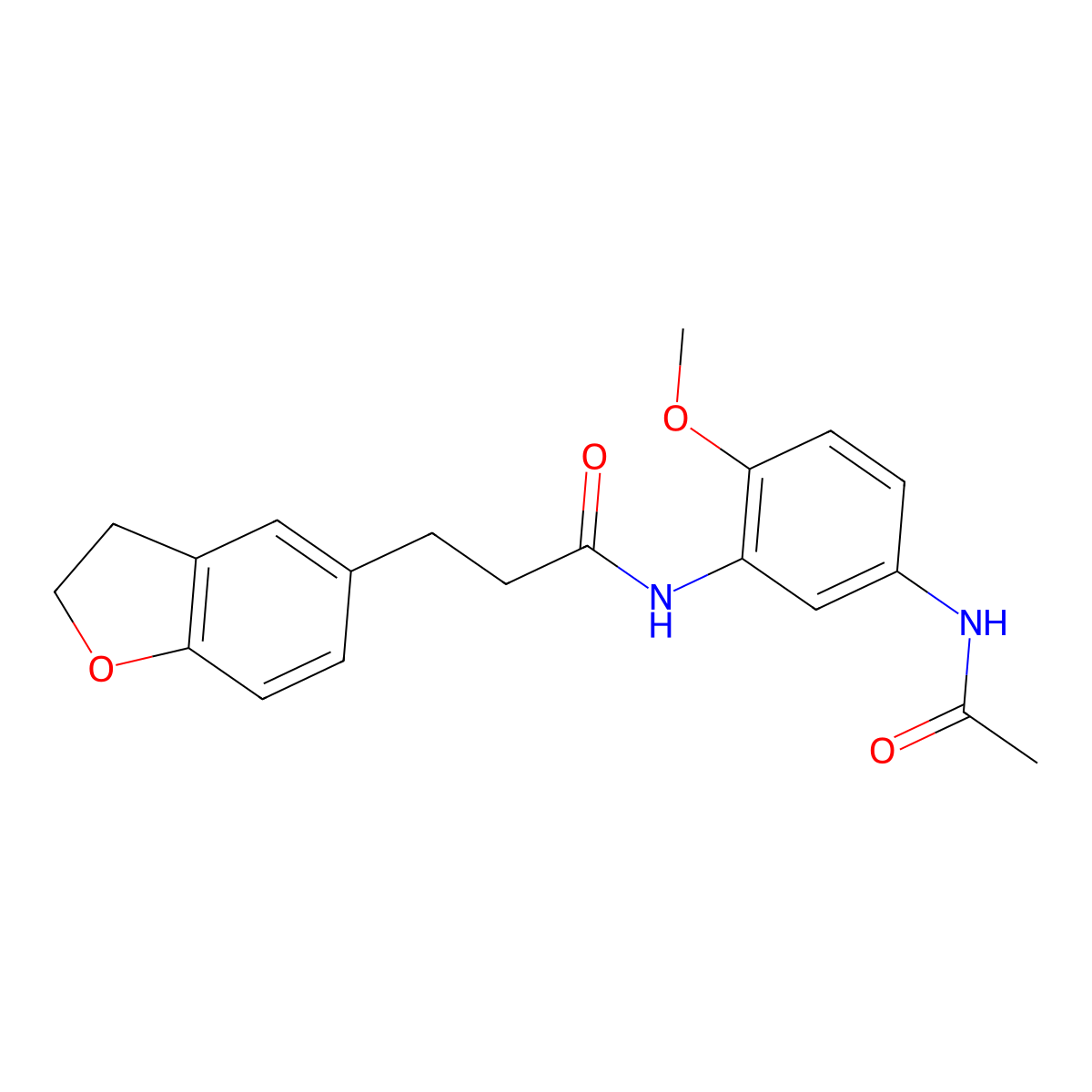 N-[5-(acetylamino)-2-methoxyphenyl]-3-(2,3-dihydro-1-benzofuran-5-yl)propanamide molecular structure, CAS 1401559-38-3