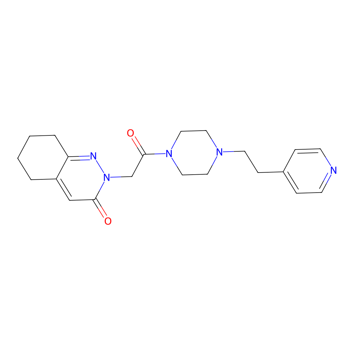 2-(2-oxo-2-{4-[2-(4-pyridyl)ethyl]piperazino}ethyl)-5,6,7,8-tetrahydro-3(2H)-cinnolinone molecular structure, CAS 1401559-42-9