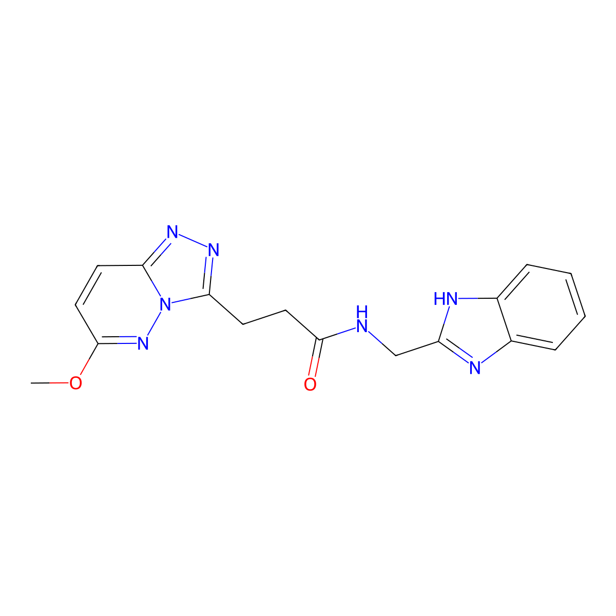 N-(1H-benzimidazol-2-ylmethyl)-3-(6-methoxy[1,2,4]triazolo[4,3-b]pyridazin-3-yl)propanamide molecular structure, CAS 1401559-47-4