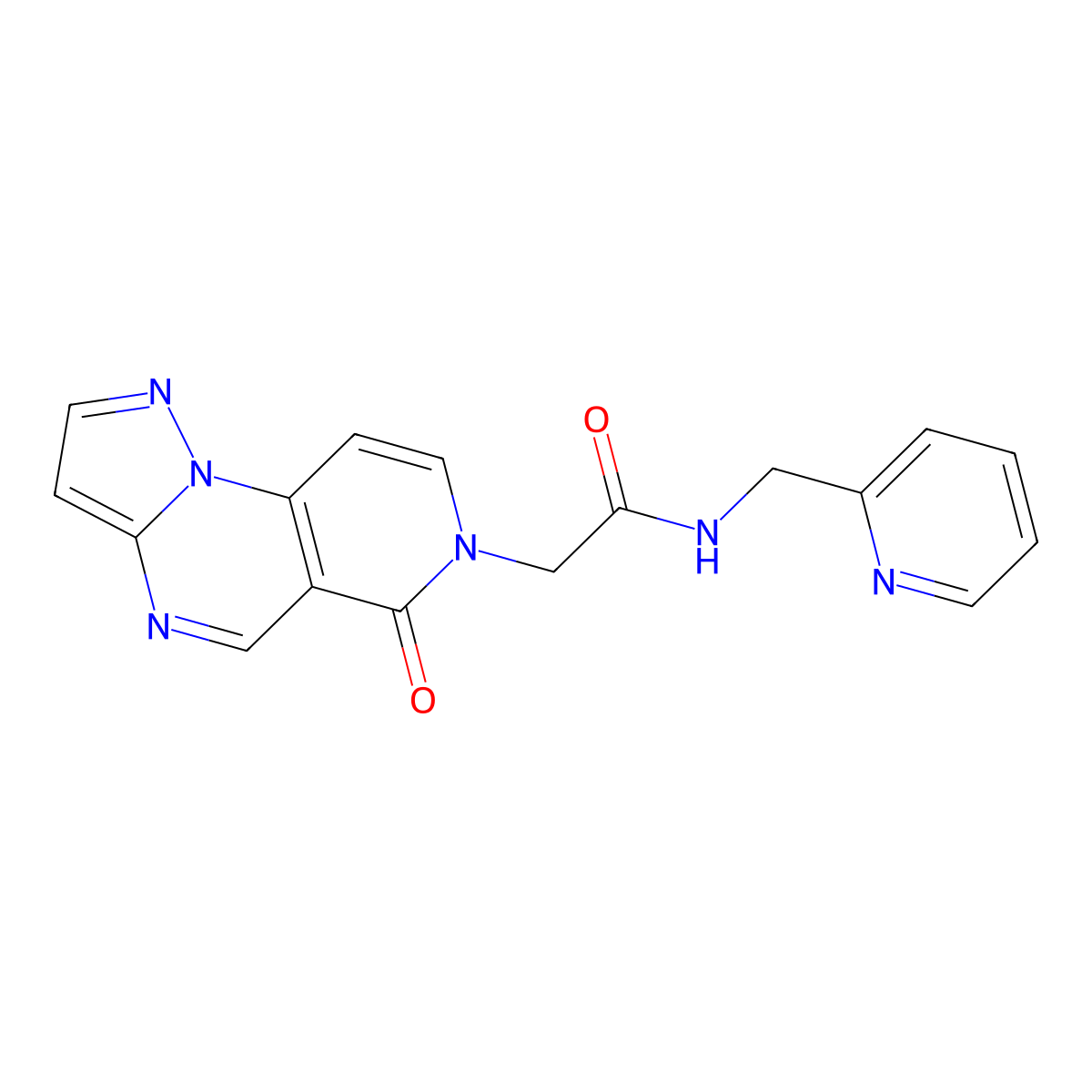2-[6-oxopyrazolo[1,5-a]pyrido[3,4-e]pyrimidin-7(6H)-yl]-N-(2-pyridylmethyl)acetamide molecular structure, CAS 1401559-52-1
